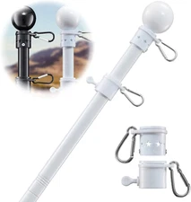 Flag Poles for outside House - Outdoor Flag Pole for House with Tangle Free Flag