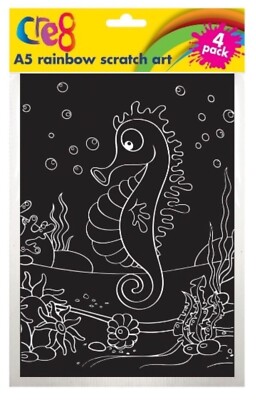 A5 REGENBOGEN RUBBELKARTE PLUS WERKZEUG LUSTIGE BILDER ERSTELLEN 4 VERSCHIEDENE KUNSTDESIGNS