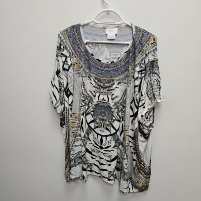 Camilla Franks Wild Belle China Collection lockere Passform Oberteil Zebramuster Größe Large