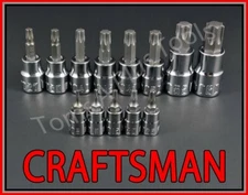 CRAFTSMAN HAND TOOLS 13pc 1/4 3/8 1/2 Torx / Star bit ratchet wrench socket set 