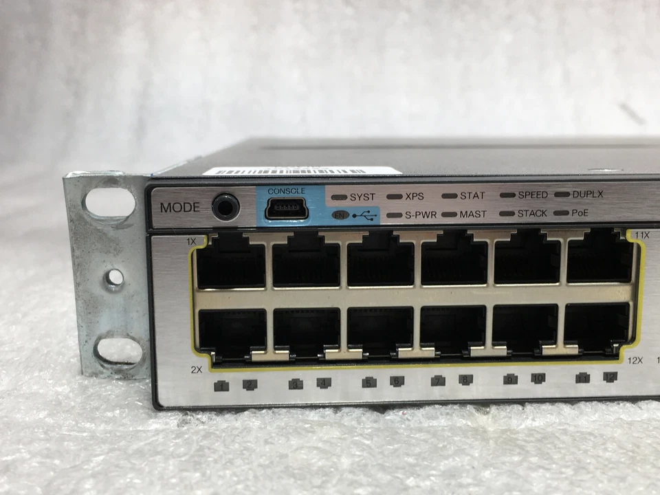 思科 Catalyst WS-C3750X-48PF-S V07 48 端口 PoE 以太网交换机 带 2x 1100W PSU — 第 2/4 张图片