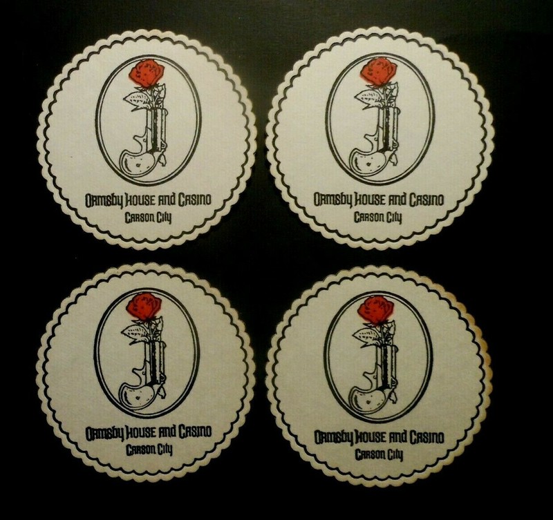 (4) OBSOLETE CASINO BEER COASTERS ORMSBY HOUSE & CASINO CARSON CITY, NV. lt.used