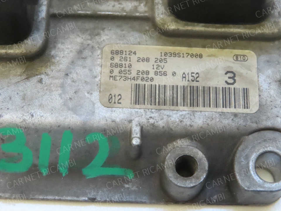 CENTRALINA MOTORE ECU FIAT IDEA 350 1.2 16V 59KW 0261208205 ME7.3H4 00552088560 - Immagine 2 di 4