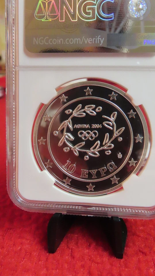 2004 Greece Rhythm Gymnastics Athens Greece Olympics 34 grams of Silver NGC PR68 - Image 4 of 4