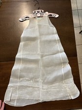 VTG 1950s Chiffon Infant Doll Slip Pintuck Embroider Victorian Baptism 25"L