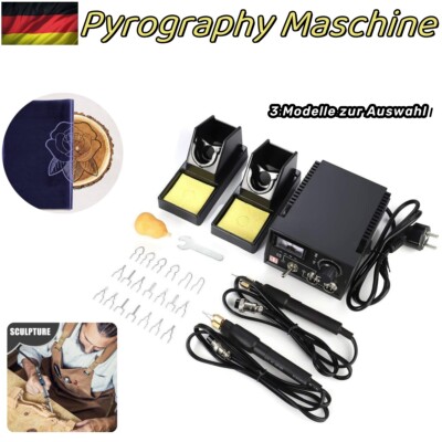 60W Pyrography Maschine Holzverbrennungs-Kit Brandmalmaschine Temperaturregelung