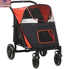 Dog Stroller Large Medium Small Pets Foldable W/ Storage Shock Absorption Wheels