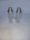 Vintage Crystal Clear Depression Glass Salt And Pepper Shakers Florentine