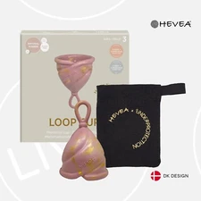 HEVEA LOOP Menstrual Cup, Size 3, Golden Rosewood | Rubber Period Reusable