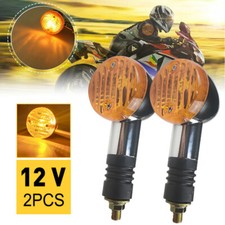 Pair LED Amber Motorcycle Turn Signal Indicator Light Bright Universal Motorbike