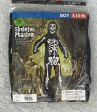Skeleton Phantom Halloween Kids Youth Costume Fun World Sz Small 4-6