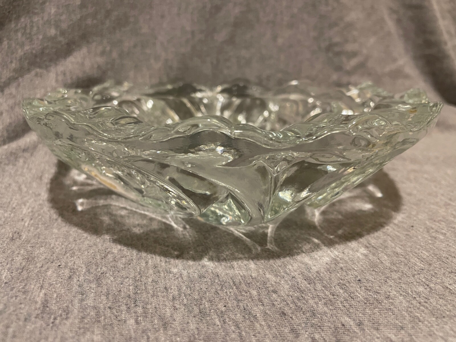 Pasari Indonesia Thick Glass Rose Bowl Dish Tray 8in eBay