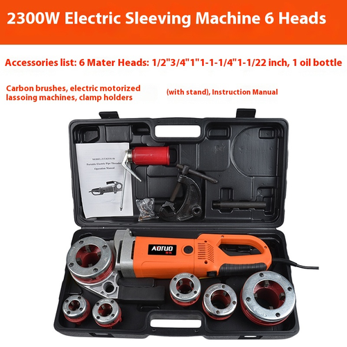 2300W Portable Electric Pipe Threader Pipe Threading Machine with 6 Dies Threadi - Picture 12 of 15