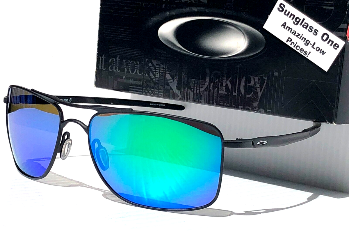 NEW Oakley GAUGE 8 62mm Matte Black POLARIZED Galaxy Jade Mirror