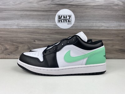 NEW Nike Air Jordan 1 LOW 'Green Glow' Black White 553558 131