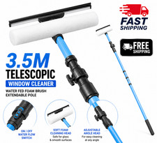 3.5M Telescopic Window Cleaner Water Fed Brush Extendable Pole Caravan Car