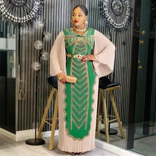 Abito lungo donna elegante africano Dashiki Abaya caftano taglie forti formale cocktail
