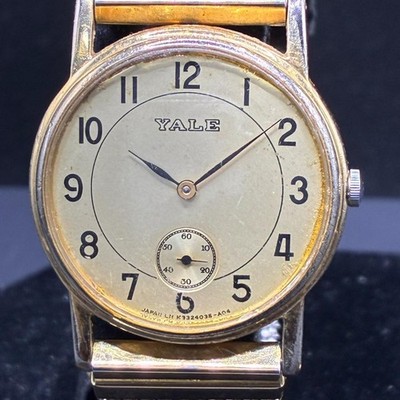 Yale Quartz Men s Watch Small Seconds Arabic Dial Battery Replaced From Japan