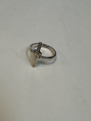 Silver-tone Sword Ring, Size 8, Figural Design
