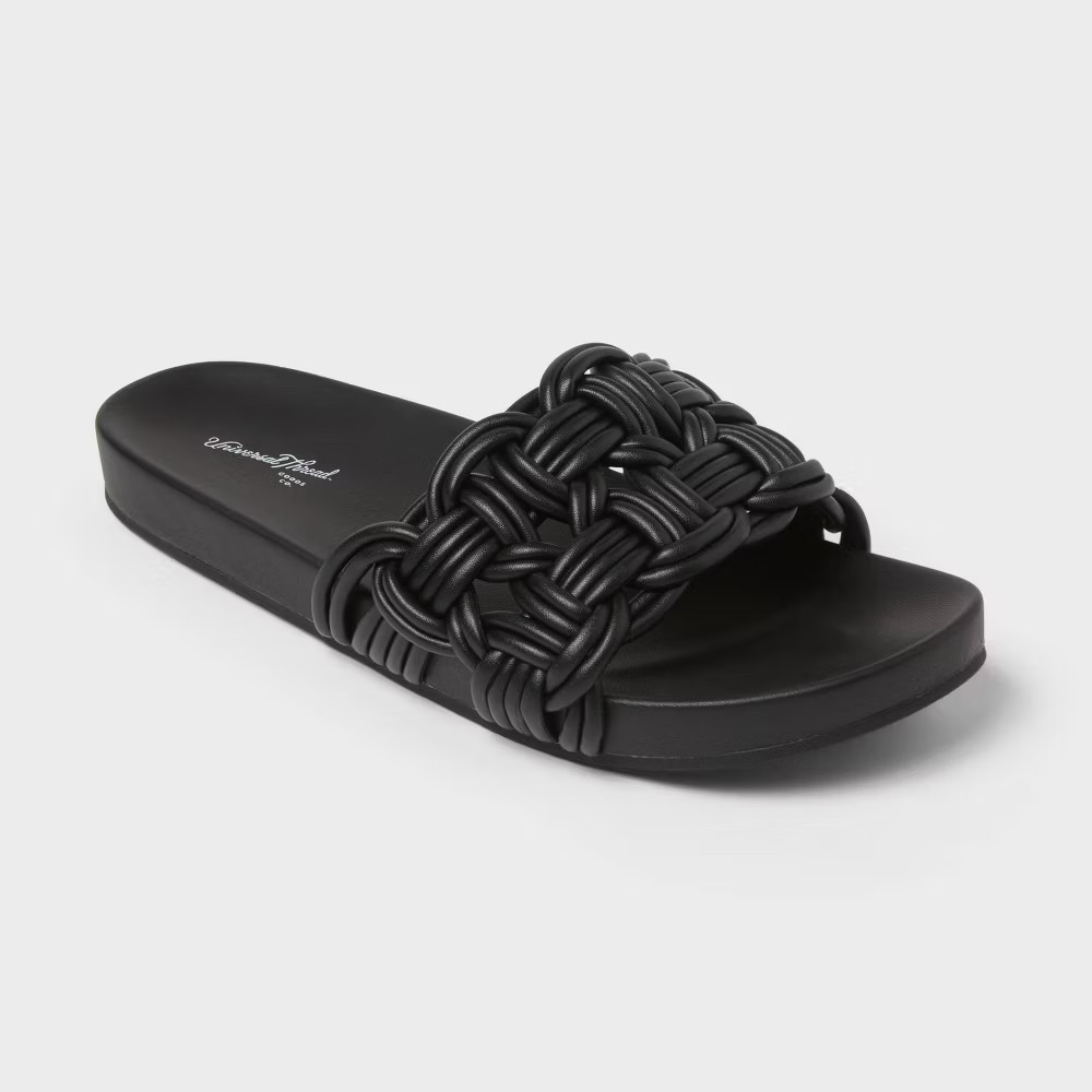 Women s Harlow Slide Sandals - Universal Thread Black 9 2690₽