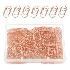 100 Pcs Love Heart Shaped Paper Clips, 0.78inch Cute 0.79 inches, Rose Gold