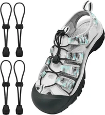 2 Pairs Elastic No Tie Shoe Laces Replacement Laces for Keen Sandal, round No Ti