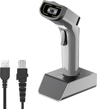 NETUM DS5000 Wireless Bluetooth 1D Barcode Scanner with Charging Cradle Gray