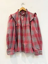 Designer Isabel Marant Etoile Size 8 36 FR Check Flannel Stunning Women's Shirt