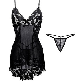 Women's Sexy-Lingerie Babydoll Sleepwear Underwear Lace Dress G-StringNightwear`