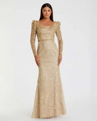 gold dress size 6 2010s Gold Sequin Strapless Party Dress, Cassandra Stone/ MacDuggal Couture, Size 6 main image 1