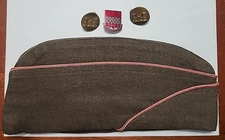 WWII Era Army 12th Engineer Battalion DI Pin, Collar Disc Tabs & Overseas Cap