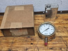 Vintage Industrial Crosby 4-12 Aa Brass 200psi Steam Pressure Gauge Nos