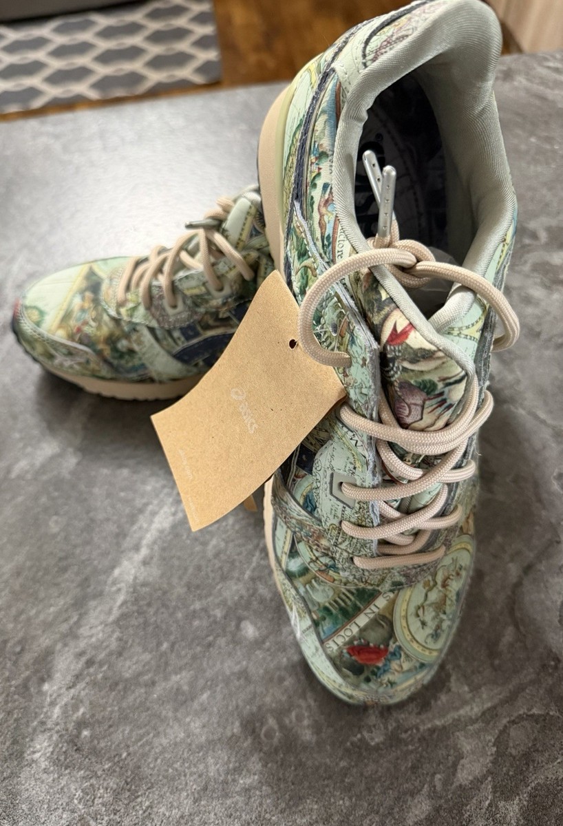 ASICS Gel-Lyte III Map Print Multicolor Lace-Up Low Top Athletic Sneakers