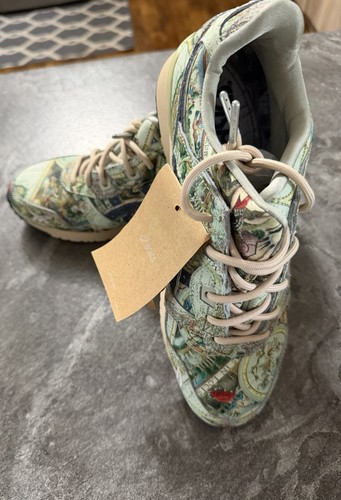 ASICS Gel-Lyte III Map Print Multicolor Lace-Up Low Top Athletic Sneakers