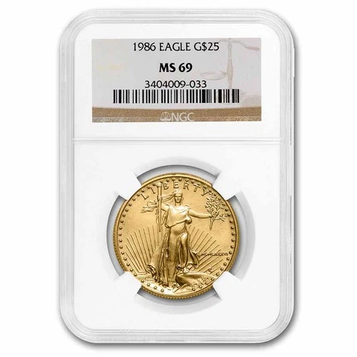 1986 1/2 oz American Gold Eagle MS-69 NGC