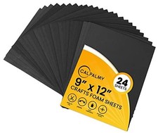 24 Ct Sheets EVA Cosplay Foam in 9  x 12    Sheets; High Density Thick 6mm Black
