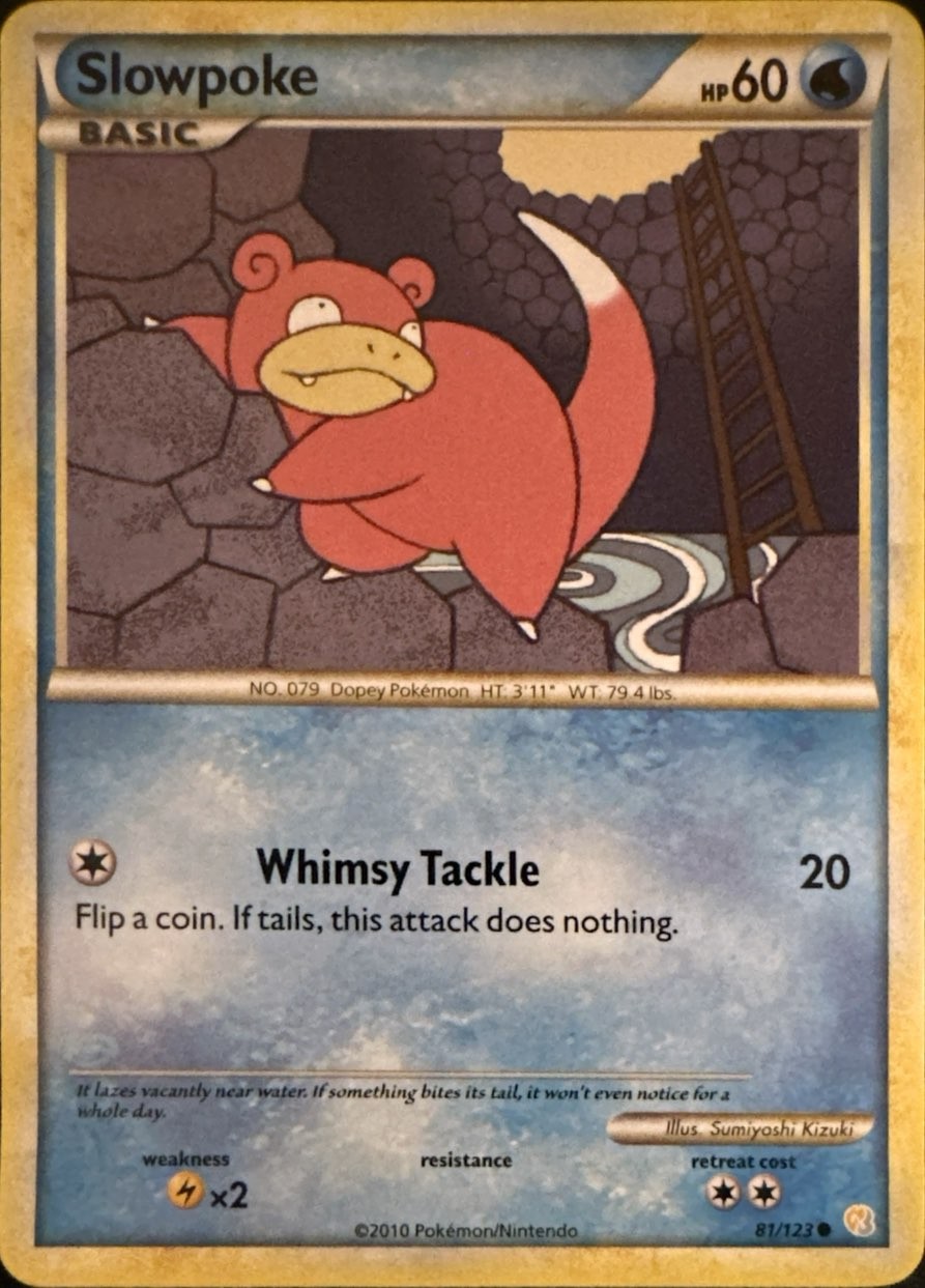Slowpoke 81/123 Common HeartGold & SoulSilver Pokemon Lightly Played