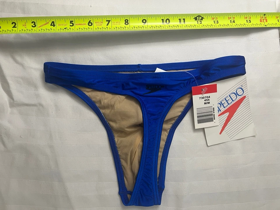 Men's Vintage Royal Blue Speedo Thong Swimsuit - Medium - New With Tags - Image 2 of 4