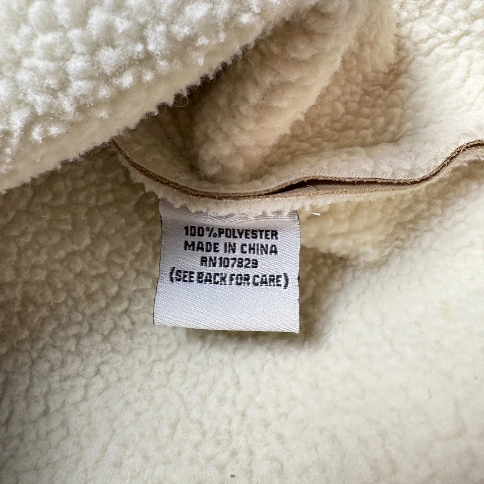 Chaqueta Ambition vintage para mujer tostada mediana forrada de sherpa ropa exterior con capucha Foto 3 de 4