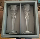 VTG Waterford Crystal Millennium Champagne Toasting Flutes Prosperity New in Box