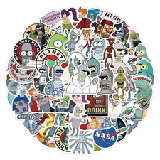 25pcs Random Cool Aesthetic Funny Anime Futurama Cartoon Waterproof Stickers