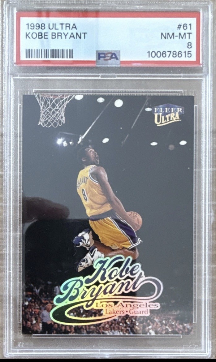 Fleer Ultra 1998 Kobe Bryant #61 Los Angeles Lakers PSA 8 Graded Card view 2