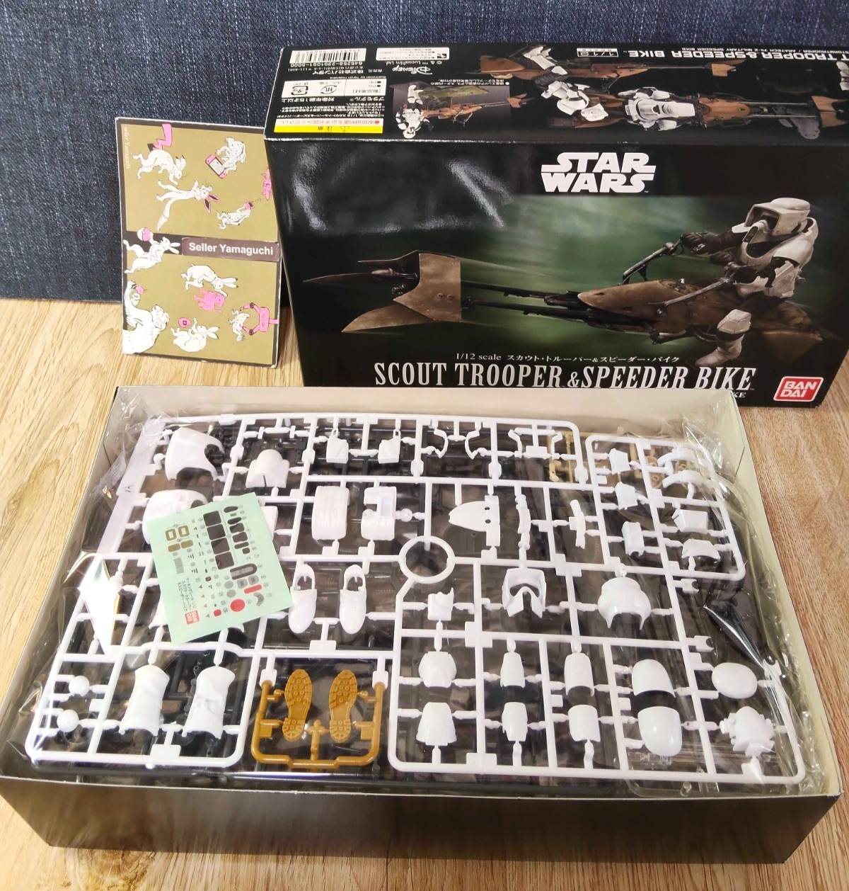 BANDAI STAR WARS SCOUT TROOPER & SPEEDER BIKE Model Kit 1/12 Japan ...