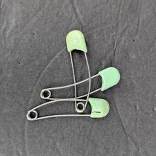 Vintage Pastel Green Diaper Pins Oversized Safety Pins Set of 3