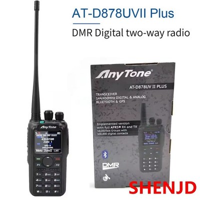 NEW Anytone AT-D878UVII Plus Bluetooth PTT GPS APRS Dual Band DMR Analog Radio @