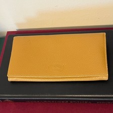 Longchamp Le Foulonne Long Continental Genuine Leather Dark Tan Wallet