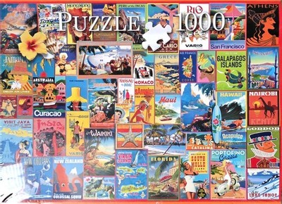 Puzzle 1000 Teile Reise Reiseposter Collage Motiv Originalverpackt