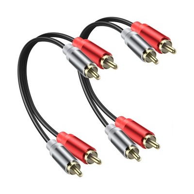 JSADZKJ 2RCA Video Extension Cable Male to Short Subwoofer Red 