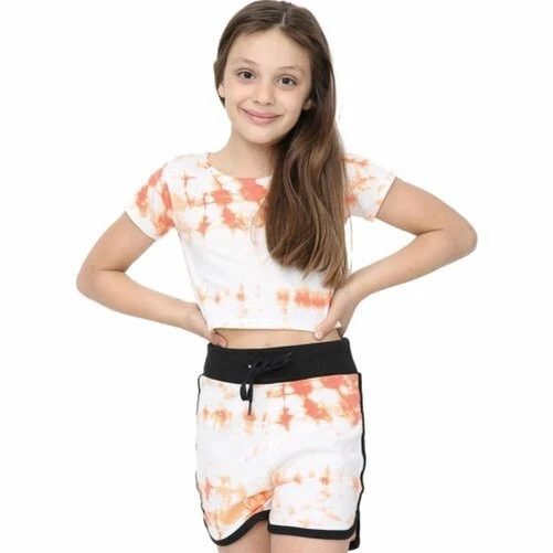 Kids Tie Dye Orange Crop Top & Shorts Set Active Wear Summer Girls Boys Age 5-1
Opens in a new windo