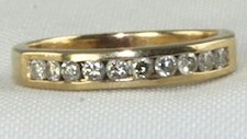 USED 14K GOLD 1/3RD CARAT DIAMOND WEDDING BAND RING